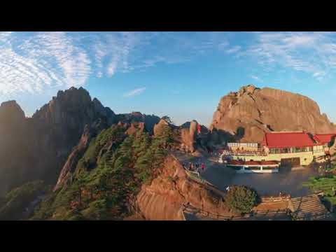 Huangshan mountains China Virtual travel Aerial 360 video in 12K