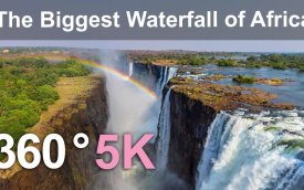 【360° VR】维多利亚瀑布。非洲最大的瀑布。 5K航拍视频 超清 4K【元宇宙素材】