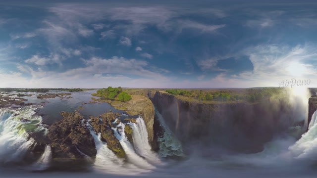 【360° VR】维多利亚瀑布，非洲明珠。5K英文航拍视频 超清 4K【元宇宙素材】图
